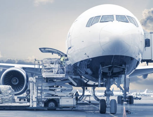 loading cargo into the aircraft before departure loading cargo into the aircraft before departure