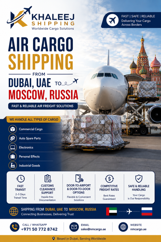 Cargo shipping to Moscow from Dubai