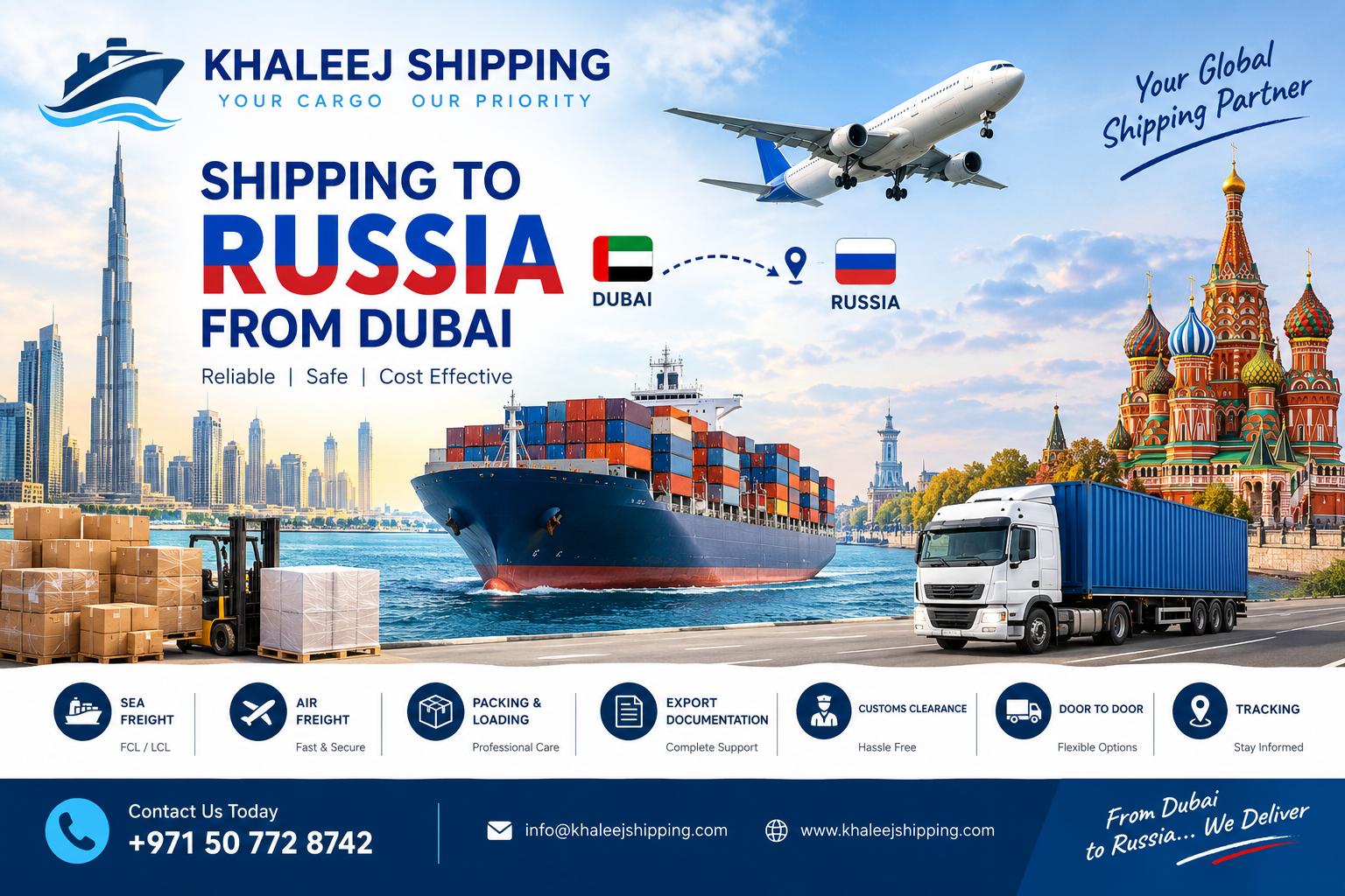 Shipping cargo from Dubai to Russia